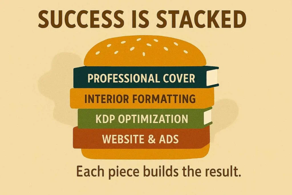 Professional book cover design, interior formatting, and Amazon KDP optimization examples for successful self-publishing